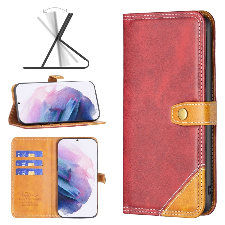 Custodia per telefono in pelle con doppio filo per cucire abbinato, For Samsung Galaxy S21+ 5G, For Samsung Galaxy S21 Ultra 5G, For Samsung Galaxy S21 FE 5G, For Samsung Galaxy S20