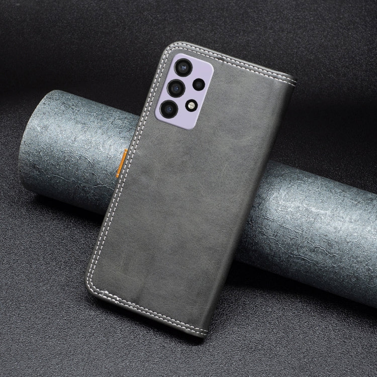 Custodia per telefono in pelle con doppio filo per cucire abbinato, For Samsung Galaxy A72 5G / 4G, For Samsung Galaxy A73, For Samsung Galaxy M23 5G, For Samsung Galaxy M33 5G