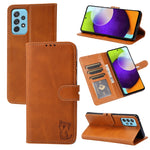 Custodia per telefono in pelle con motivo Happy Cat goffrato, For Xiaomi Redmi Note 11 4G Global/11S, For Xiaomi Redmi Note 11 Pro Global, For Samsung Galaxy A23 4G, For Xiaomi Poco M4 Pro