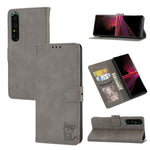 Custodia per telefono in pelle con motivo Happy Cat goffrato, For Sony Xperia 1 IV, For Sony Xperia 10 IV, For Xiaomi Redmi Note 11E