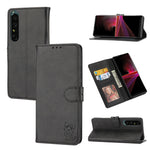 Custodia per telefono in pelle con motivo Happy Cat goffrato, For Sony Xperia 1 IV, For Sony Xperia 10 IV, For Xiaomi Redmi Note 11E