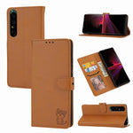 Custodia per telefono in pelle con motivo Happy Cat goffrato, For Sony Xperia 1 IV, For Sony Xperia 10 IV, For Xiaomi Redmi Note 11E