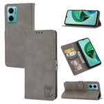Custodia per telefono in pelle con motivo Happy Cat goffrato, For Sony Xperia 1 IV, For Sony Xperia 10 IV, For Xiaomi Redmi Note 11E