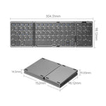 B089T Tastiera pieghevole Bluetooth ricaricabile con touchpad, B089T(Grey), B089T  (Silver), B089T (Black)