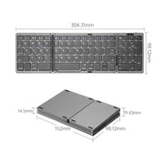 B089T Tastiera pieghevole Bluetooth ricaricabile con touchpad, B089T(Grey), B089T  (Silver), B089T (Black)