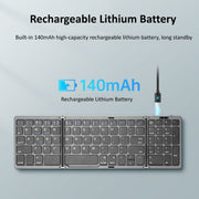 B089T Tastiera pieghevole Bluetooth ricaricabile con touchpad, B089T(Grey), B089T  (Silver), B089T (Black)