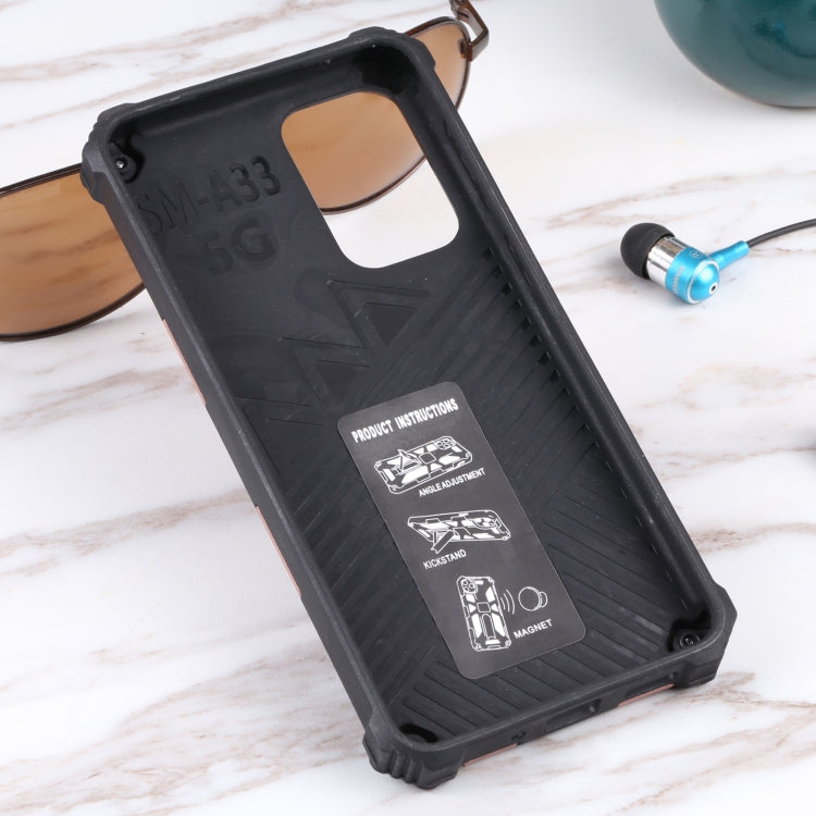 Custodia protettiva magnetica antiurto in TPU + PC con supporto, For Samsung Galaxy A33 5G