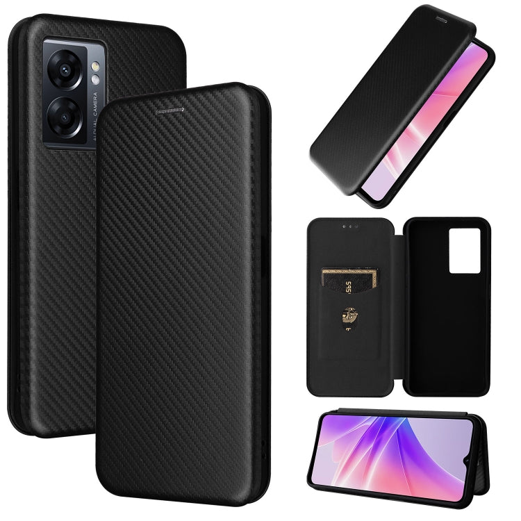 Custodia per telefono in pelle magnetica con trama in fibra di carbonio, For OPPO A57 5G, For OPPO Reno7 4G / F21 Pro 4G, For Samsung Galaxy M33 5G, For Sharp Simple Sumaho 6