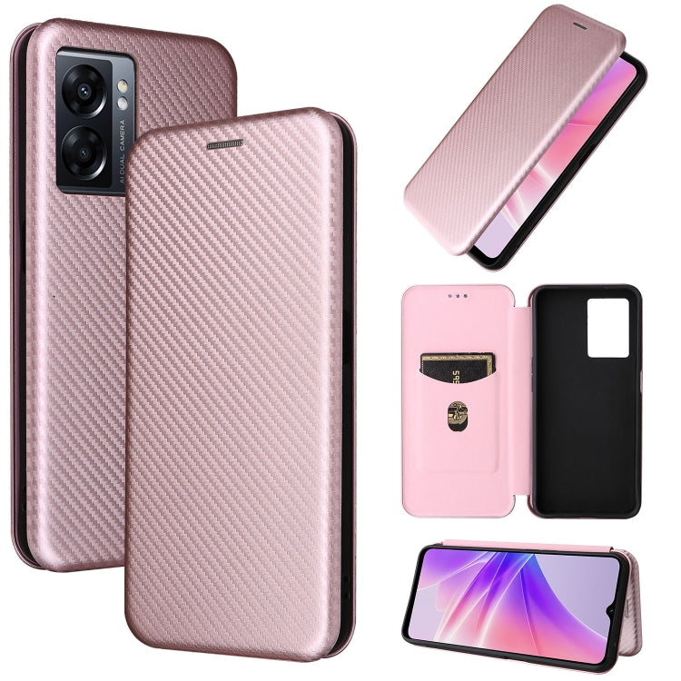 Custodia per telefono in pelle magnetica con trama in fibra di carbonio, For OPPO A57 5G, For OPPO Reno7 4G / F21 Pro 4G, For Samsung Galaxy M33 5G, For Sharp Simple Sumaho 6