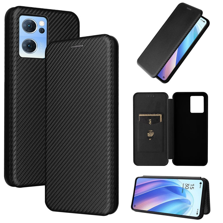 Custodia per telefono in pelle magnetica con trama in fibra di carbonio, For OPPO A57 5G, For OPPO Reno7 4G / F21 Pro 4G, For Samsung Galaxy M33 5G, For Sharp Simple Sumaho 6