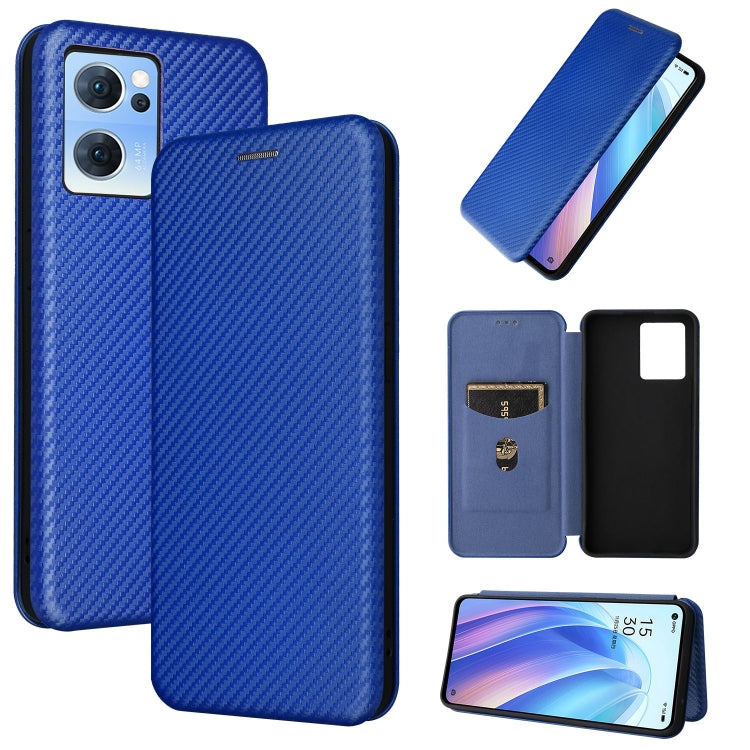 Custodia per telefono in pelle magnetica con trama in fibra di carbonio, For OPPO A57 5G, For OPPO Reno7 4G / F21 Pro 4G, For Samsung Galaxy M33 5G, For Sharp Simple Sumaho 6