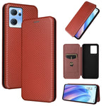 Custodia per telefono in pelle magnetica con trama in fibra di carbonio, For OPPO A57 5G, For OPPO Reno7 4G / F21 Pro 4G, For Samsung Galaxy M33 5G, For Sharp Simple Sumaho 6