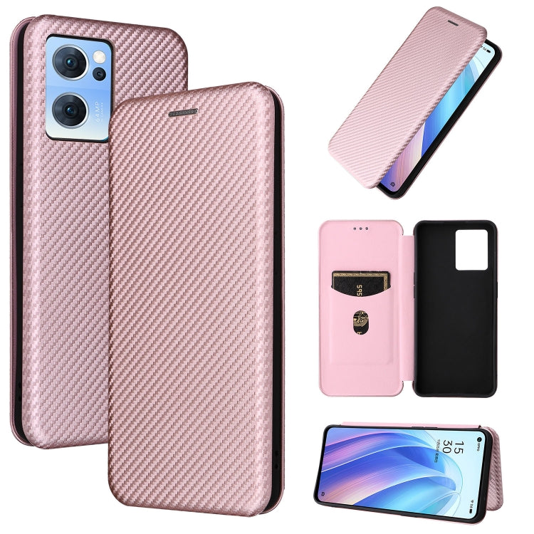 Custodia per telefono in pelle magnetica con trama in fibra di carbonio, For OPPO A57 5G, For OPPO Reno7 4G / F21 Pro 4G, For Samsung Galaxy M33 5G, For Sharp Simple Sumaho 6