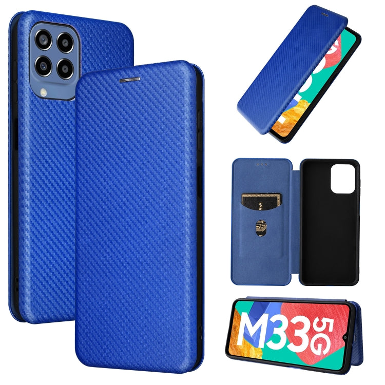 Custodia per telefono in pelle magnetica con trama in fibra di carbonio, For OPPO A57 5G, For OPPO Reno7 4G / F21 Pro 4G, For Samsung Galaxy M33 5G, For Sharp Simple Sumaho 6