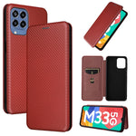 Custodia per telefono in pelle magnetica con trama in fibra di carbonio, For OPPO A57 5G, For OPPO Reno7 4G / F21 Pro 4G, For Samsung Galaxy M33 5G, For Sharp Simple Sumaho 6