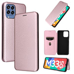 Custodia per telefono in pelle magnetica con trama in fibra di carbonio, For OPPO A57 5G, For OPPO Reno7 4G / F21 Pro 4G, For Samsung Galaxy M33 5G, For Sharp Simple Sumaho 6