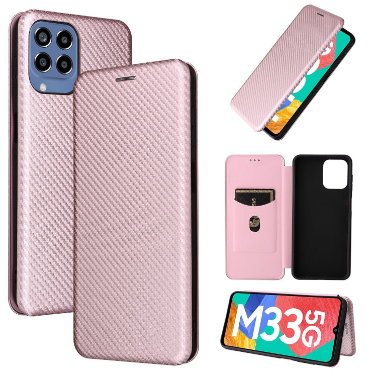Custodia per telefono in pelle magnetica con trama in fibra di carbonio, For OPPO A57 5G, For OPPO Reno7 4G / F21 Pro 4G, For Samsung Galaxy M33 5G, For Sharp Simple Sumaho 6