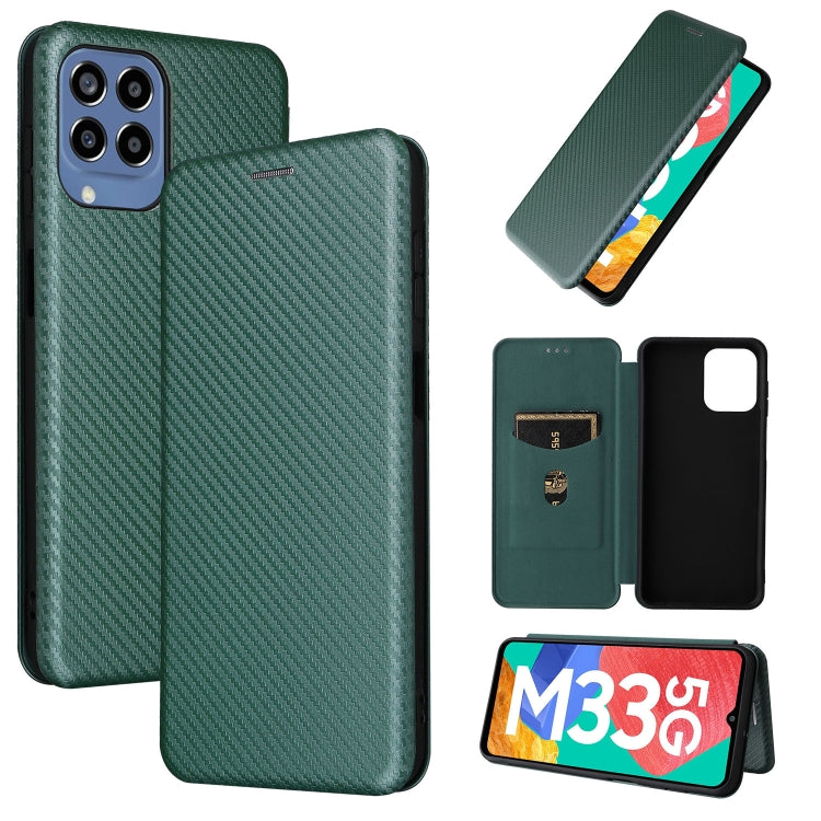 Custodia per telefono in pelle magnetica con trama in fibra di carbonio, For OPPO A57 5G, For OPPO Reno7 4G / F21 Pro 4G, For Samsung Galaxy M33 5G, For Sharp Simple Sumaho 6