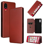 Custodia per telefono in pelle magnetica con trama in fibra di carbonio, For OPPO A57 5G, For OPPO Reno7 4G / F21 Pro 4G, For Samsung Galaxy M33 5G, For Sharp Simple Sumaho 6