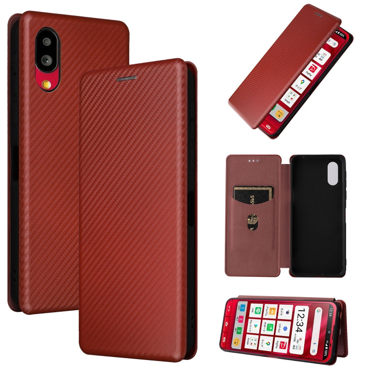 Custodia per telefono in pelle magnetica con trama in fibra di carbonio, For OPPO A57 5G, For OPPO Reno7 4G / F21 Pro 4G, For Samsung Galaxy M33 5G, For Sharp Simple Sumaho 6
