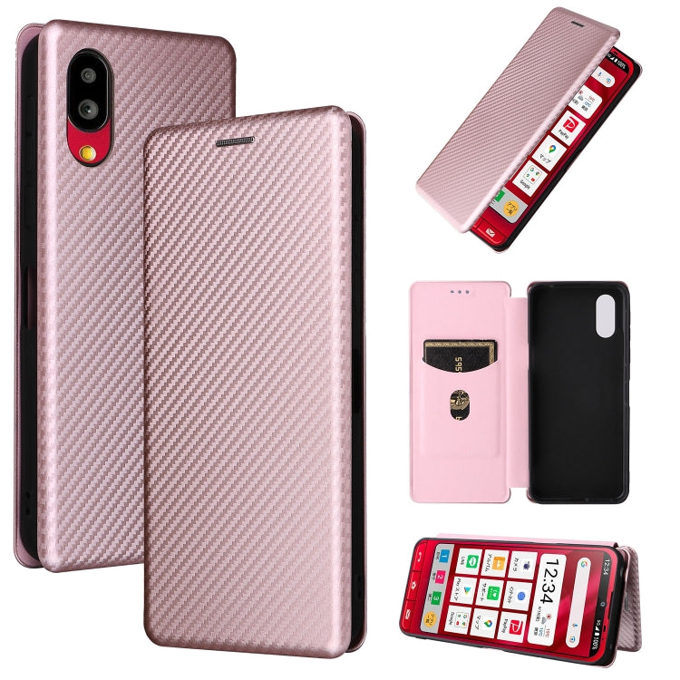 Custodia per telefono in pelle magnetica con trama in fibra di carbonio, For OPPO A57 5G, For OPPO Reno7 4G / F21 Pro 4G, For Samsung Galaxy M33 5G, For Sharp Simple Sumaho 6