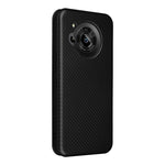 Custodia per telefono in pelle magnetica con trama in fibra di carbonio, For Sharp Aquos R7