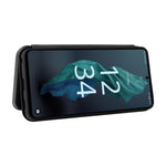 Custodia per telefono in pelle magnetica con trama in fibra di carbonio, For Sharp Aquos R7