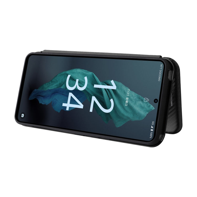 Custodia per telefono in pelle magnetica con trama in fibra di carbonio, For Sharp Aquos R7