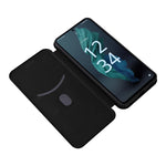 Custodia per telefono in pelle magnetica con trama in fibra di carbonio, For Sharp Aquos R7
