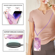 Custodia per cellulare in TPU con motivo in marmo galvanico con cordino, For iPhone SE 2022 / SE 2020 / 8 / 7, For Motorola Moto G Stylus 2022, For Nokia G20 / G10, For Nokia G21 / G11