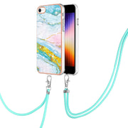 Custodia per cellulare in TPU con motivo in marmo galvanico con cordino, For iPhone SE 2022 / SE 2020 / 8 / 7, For Motorola Moto G Stylus 2022, For Nokia G20 / G10, For Nokia G21 / G11