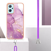 Custodia per cellulare in TPU con motivo in marmo galvanico con cordino, For OPPO Realme 9i / A36 / A96 4G