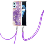 Custodia TPU con motivo marmo e cordino per OPPO A96 A36