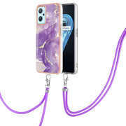Custodia per cellulare in TPU con motivo in marmo galvanico con cordino, For OPPO Realme 9i / A36 / A96 4G