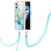 Custodia per cellulare in TPU con motivo in marmo galvanico con cordino, For OPPO Realme 9i / A36 / A96 4G