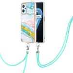 Custodia TPU con motivo marmo e cordino per OPPO A96 A36