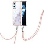 Custodia TPU con motivo marmo e cordino per OPPO A96 A36