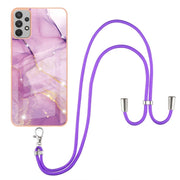 Custodia smartphone in TPU effetto marmo con cordino