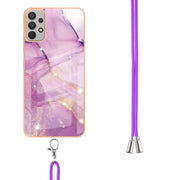 Custodia smartphone in TPU effetto marmo con cordino