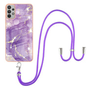 Custodia smartphone in TPU effetto marmo con cordino
