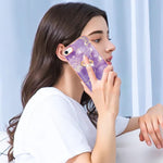 Custodia TPU con motivo marmo e anello per smartphone compatibili