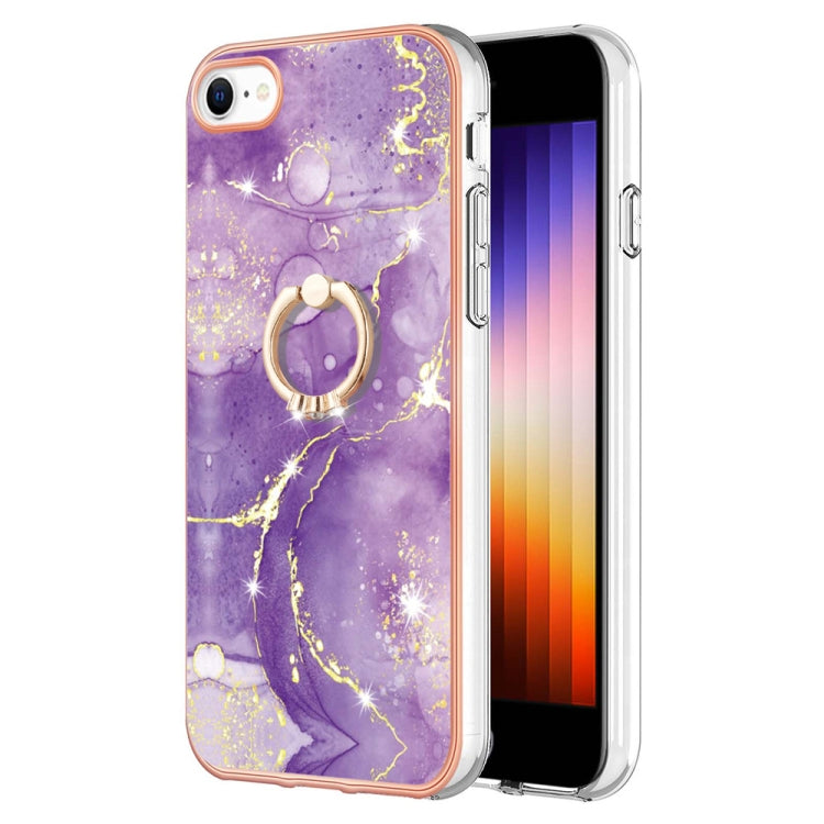 Custodia per cellulare in TPU con motivo in marmo galvanico con anello, For iPhone SE 2022 / SE 2020 / 8 / 7, For Motorola Moto G Stylus 2022, For Nokia G20 / G10, For Nokia G21 / G11