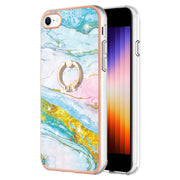 Custodia per cellulare in TPU con motivo in marmo galvanico con anello, For iPhone SE 2022 / SE 2020 / 8 / 7, For Motorola Moto G Stylus 2022, For Nokia G20 / G10, For Nokia G21 / G11