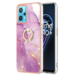 Custodia TPU effetto marmo con anello per smartphone