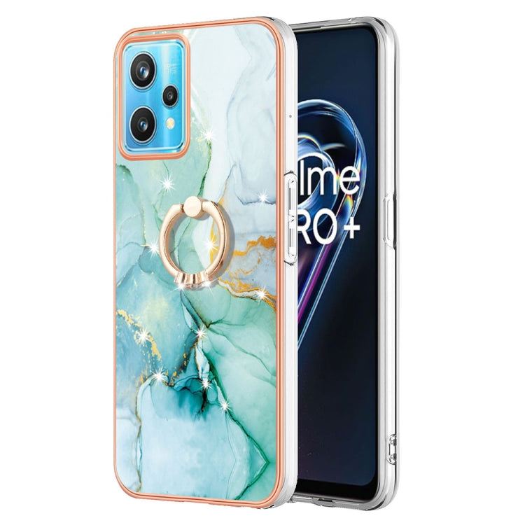 Custodia TPU effetto marmo con anello per smartphone