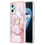 Custodia TPU effetto marmo con anello per smartphone