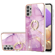Custodia TPU effetto marmo con anello per smartphone