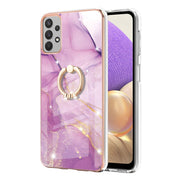 Custodia TPU effetto marmo con anello per smartphone