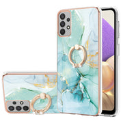 Custodia TPU effetto marmo con anello per smartphone