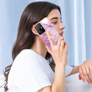 Custodia TPU effetto marmo con anello per smartphone